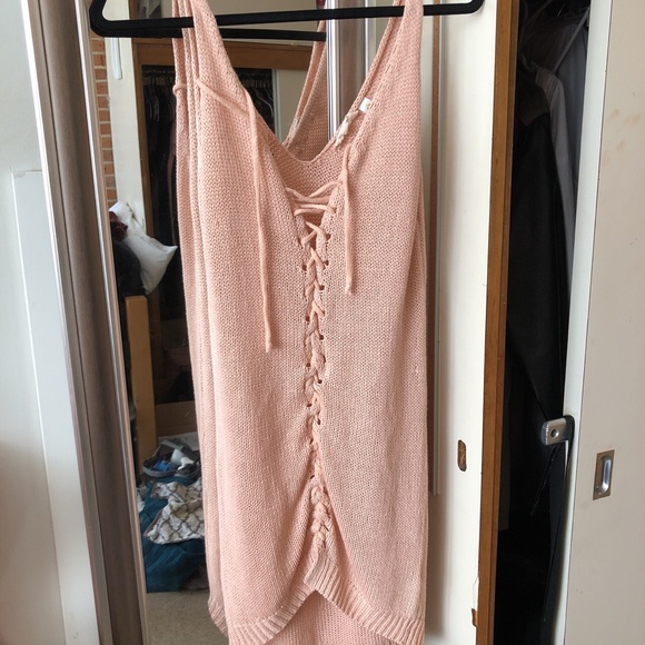 Pink lace up dress - Picture 1 of 2